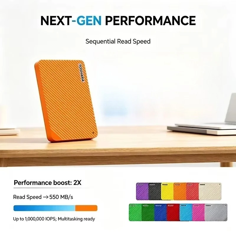NEW A3-5 Pink/Orange/Wind Red Portable External Hard Drive Large Capacity Storage Disk for Laptop Desktop Notebook Smartphone