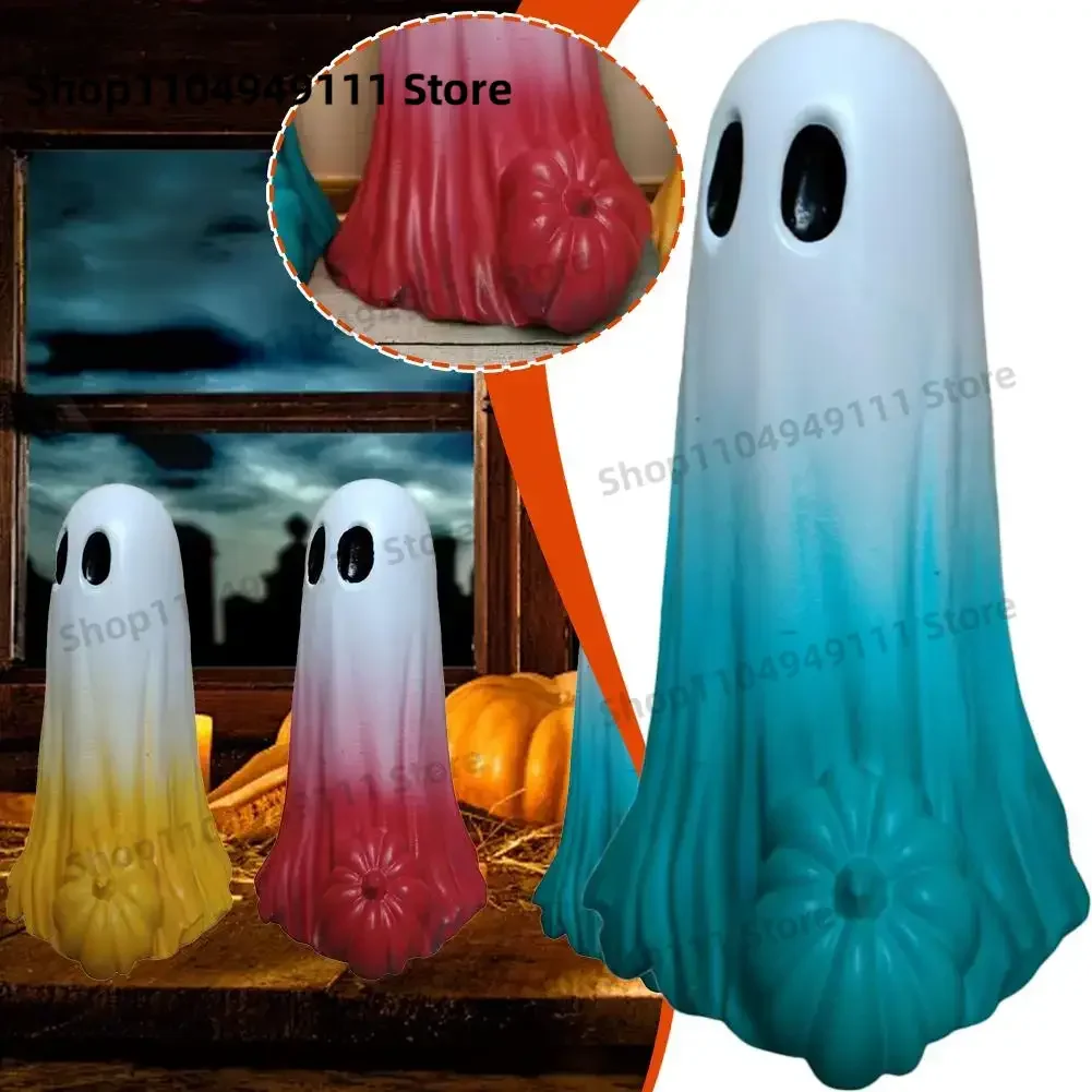 

New Cute Ghost Statue Resin Pumpkin Crafts Ornaments Halloween Creative Ghost Decorations Suitable For Home Garden Decor Gift