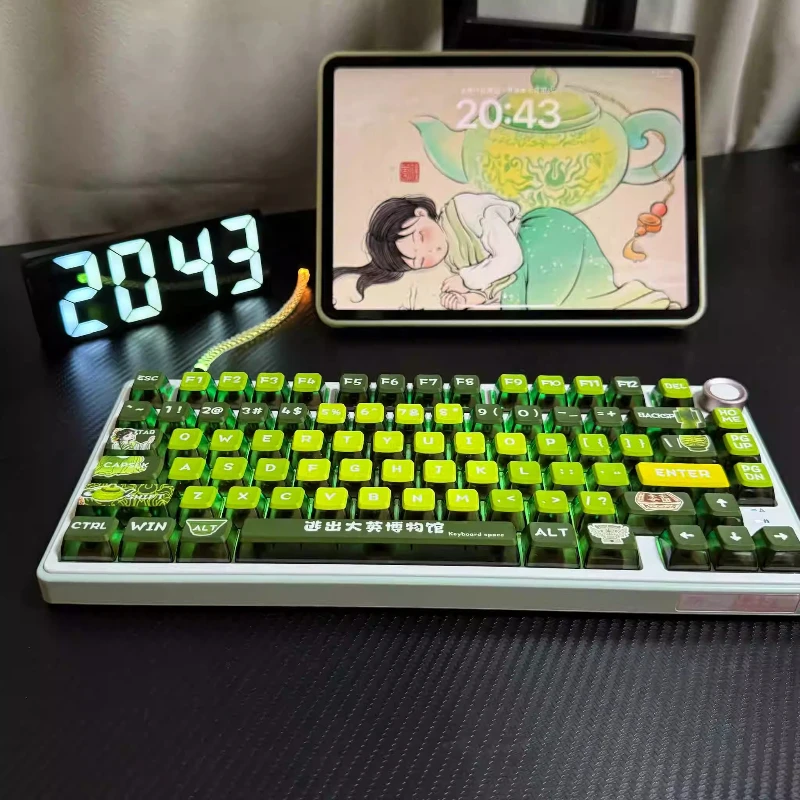 

Green World Theme Keycaps Set PBT Sublimation ASA Profile Keycaps for Mechanical Keyboard Accessories Custom Pudding Key Caps