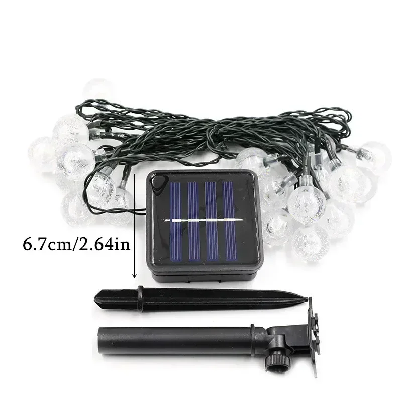 5/7/12m Solar LED Crystal Globe Camping Fairy Light Wedding Party Garden Decoration Outdoor Light Outdoor Solar String Light
