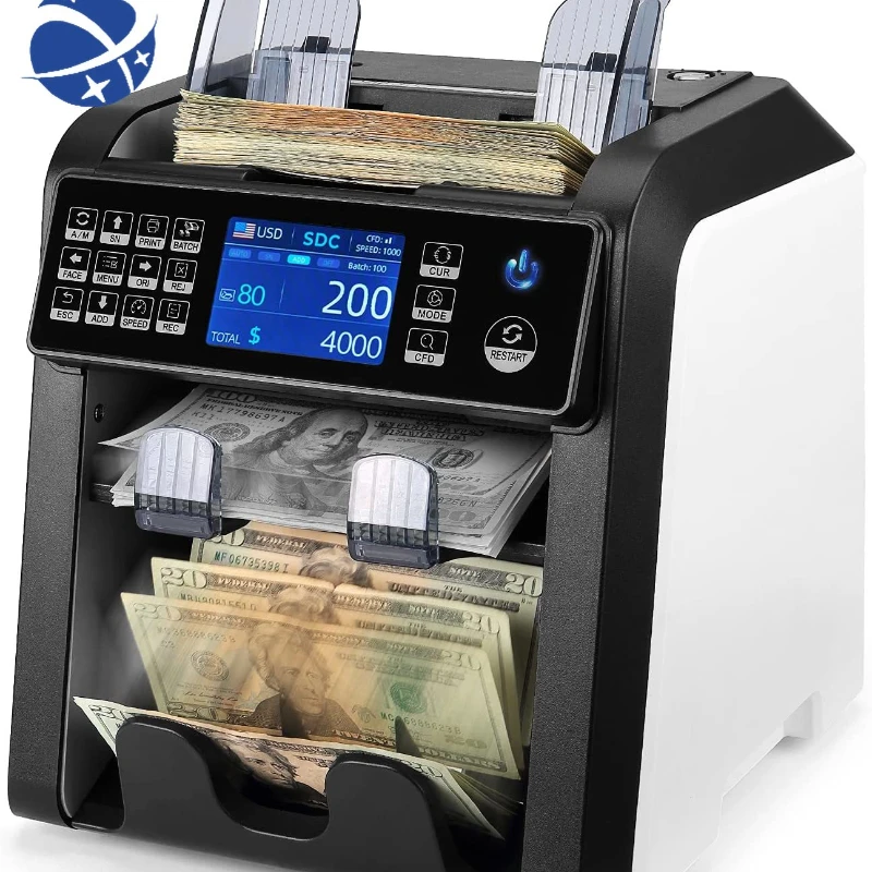 

YYHC AL-950 Dual CIS Two Pocket Mixed Denomination Bill Counter Currency Sorter Note Counting Machine