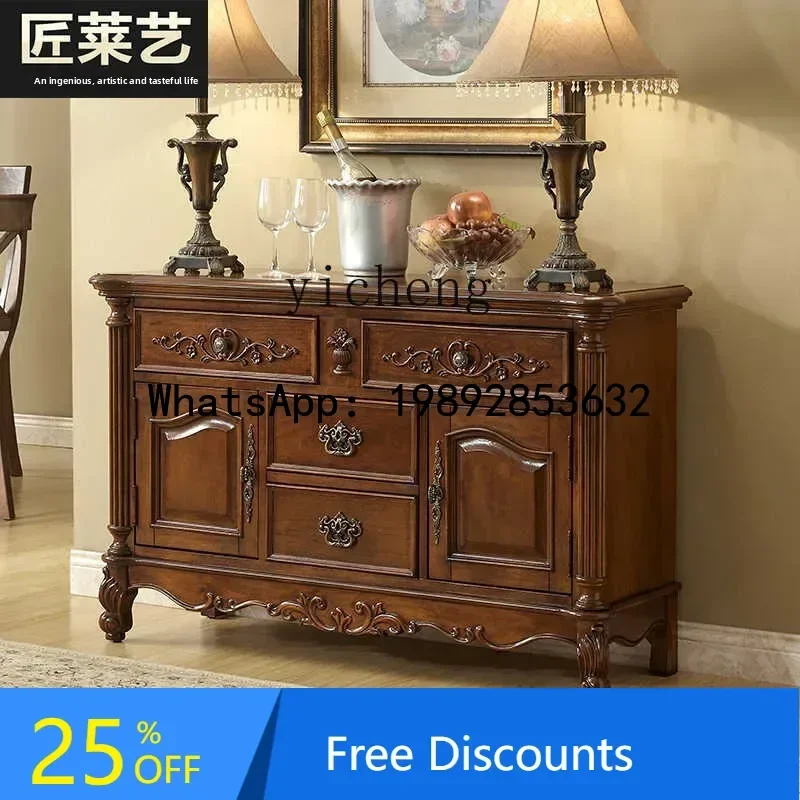 B1Edge Cabinet Carved Cabinet Solid Wood Edge  Kitchen Dish Storage