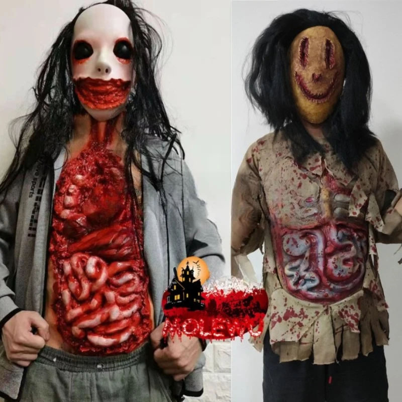 

1PC Bloody Belly Prop Realistic Viscera Halloween Decoration Haunted House Escape Room Trick Toy Horror Cosplay Performance Prop