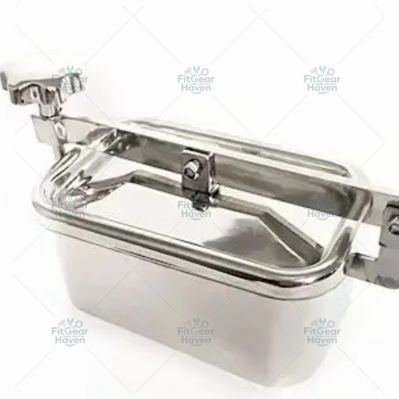 SS316 / SS304 Stainless Steel Rectangular Manhole Cover 250×150mm, Tank Manway Side Feed Opening