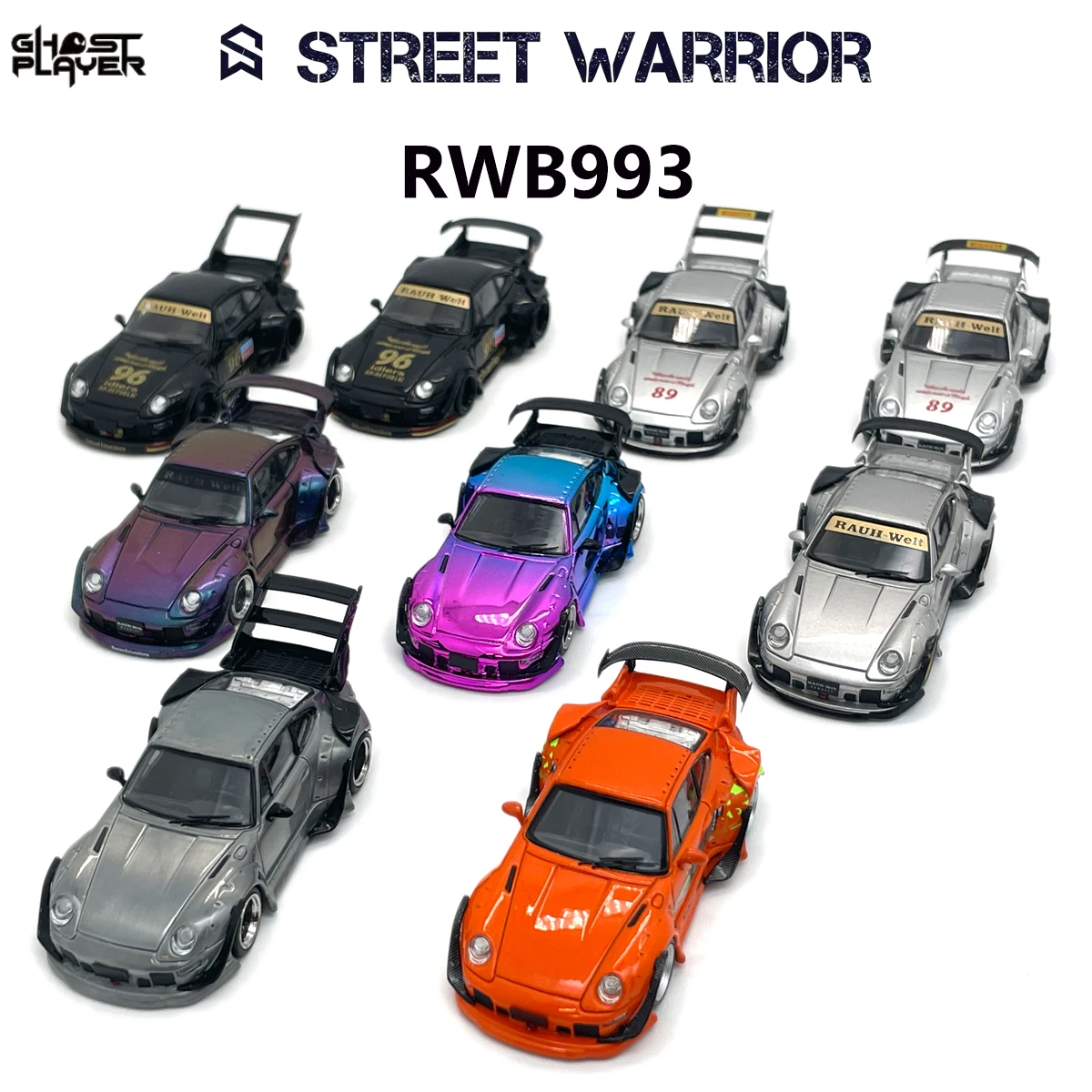 Street Warrio 1:64 RWB 993 Le Mans Classic & Rotana Chameleon Widebody Tuner Diecast Modellauto Auf Lager