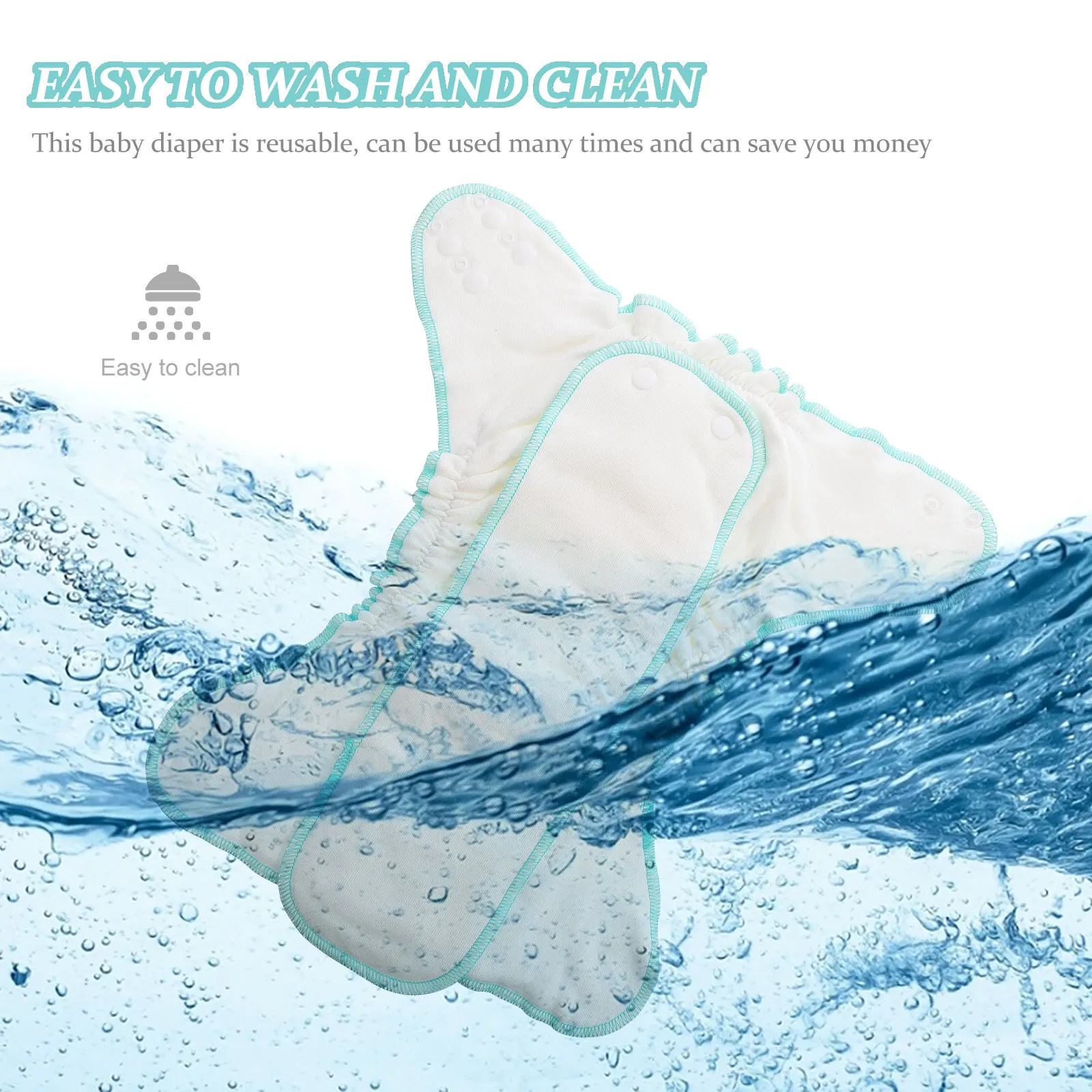 حفاضات أطفال محمولة قابلة للتنفس من قطن الخيزران، وسادة تغيير حفاضات أطفال مقاومة للماء وقابلة لإعادة الاستخدام وقابلة للغسل #1