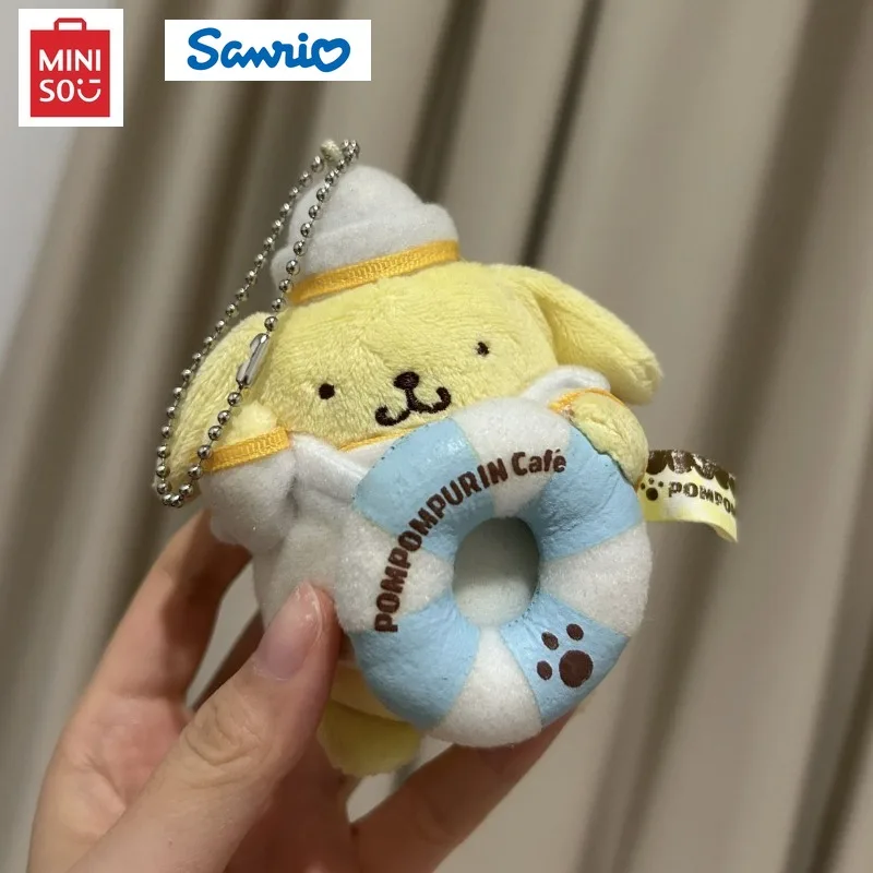 

Miniso Cute Sanrio Keychain Pudding Dog Sailor Plush Doll Keychain Cartoon Backpack Swimming Circle Pendant Decoration Keyring