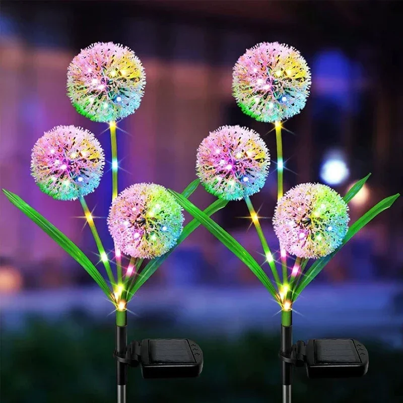 Solar LED Dandelion Lights Outdoor Waterproof LED Lamps dandelions solar garden light Backyard Lawn Landscape Decoration Yard