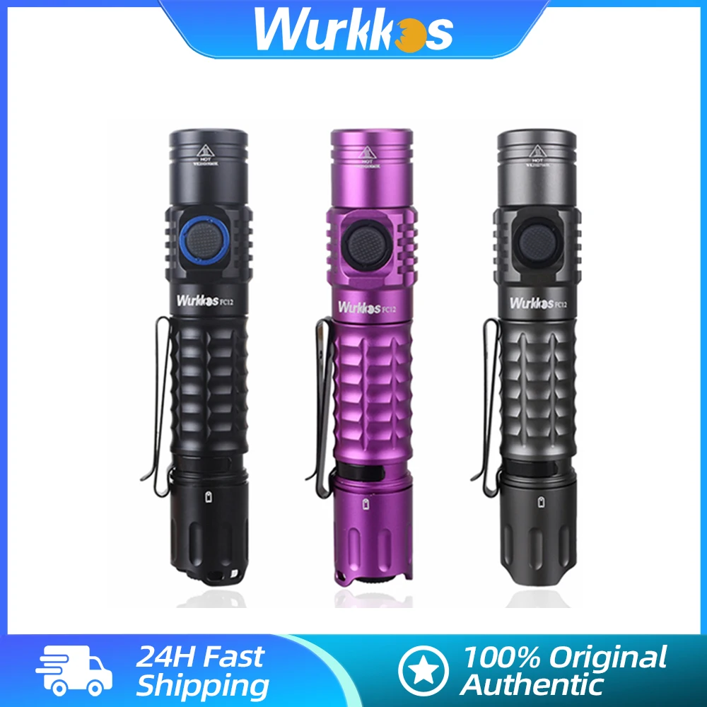 wurkkos recarregavel dupla interruptor tatico lanterna militar luz de trabalho led camping tocha 18650 edc ipx8 2000lm sft40 fc12 01