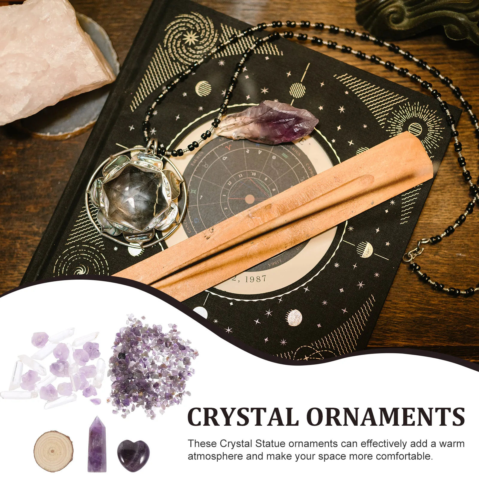 

Amethyst Ornament Natural Stone Decorative Rocks Crystal Stones Decoration Mineral Rough Collections for Planters