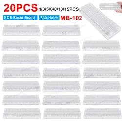 1/5/10/15/20PCS 830 Points Breadboard MB-102 Solderless PCB Test Board Prototype PCB Solderless Breadboard Circuit PCB DIY Kit