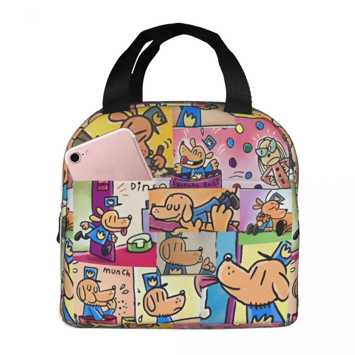 Hund Mann Dogman Film Comic Isolierte Mittagessen Taschen Kühltasche Wiederverwendbare Cartoon Tragbare Lunch Box Tote Männer Frauen Büro Reisen