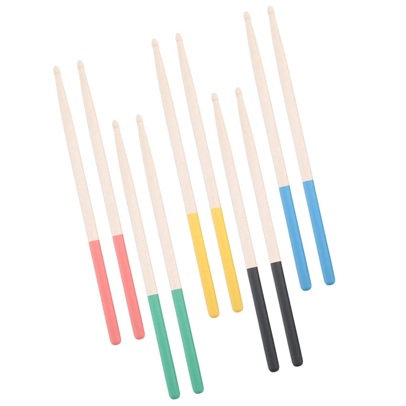 

10 Pairs 7A Maple Drum Sticks For Kids/Children, Fit For All Drum Sets Drum Accessories Multi Color-AA74