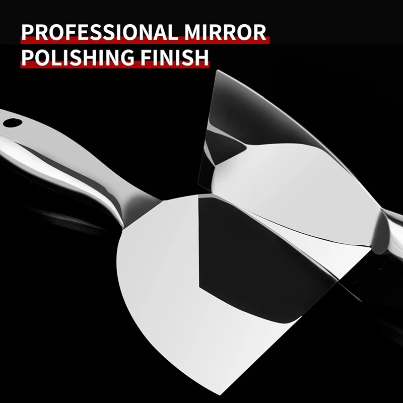 6 Inch Plamuurmes Uit Één Stuk Hoogwaardig Gepolijst Volledig Roestvrijstalen Schrapergereedschap Voor Gipsplaatafwerking