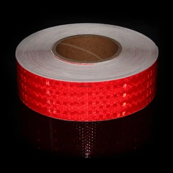 Cinta reflectante roja de PVC para ruedas de bicicleta, pegatina reflectora de advertencia impermeable, tiras de seguridad, calcomanías adhesivas para camión, 5cm x 50m