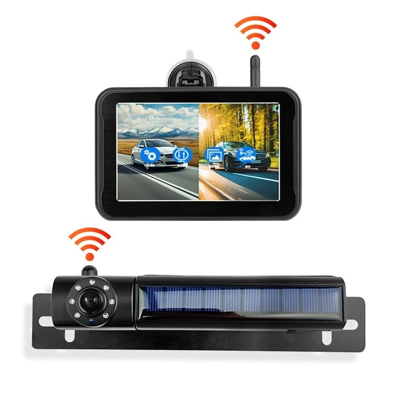 New Design~ Waterproof Solar Wireless Backup Camera, 1080P 5