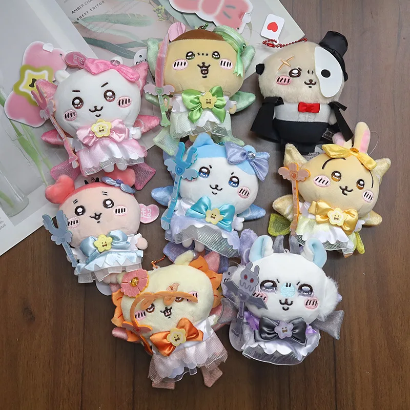 Chiikawa Magical Girl Plüschpuppe Schlüsselanhänger Kawaii Hachi Usagi Niedlicher Cartoon-Rucksack-Anhänger, bezauberndes Plüschtier mit magischem Thema