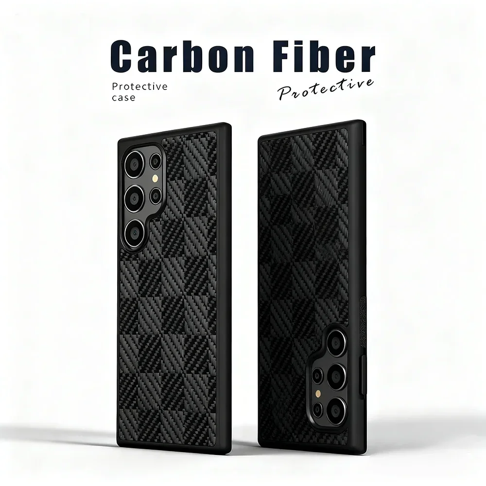 

Роскошный противоударный чехол Magsafe с текстурой углеродного волокна для Samsung Galaxy S25 S24 S23 S22 Plus Ultra Alloy Lens