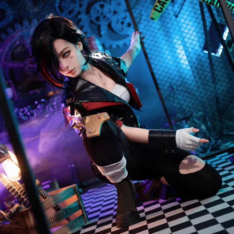 

New Arcane League Of Legends Vi Cosplay Costume Tops Coat Pants Gloves For Game Party Halloween Set Custom Made