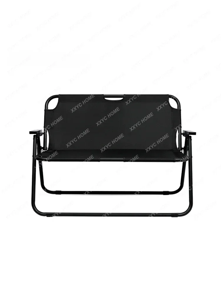 All Aluminum Alloy Double Folding Chair Outdoor Camping Chair Blackened Mori Style Portable Armchair Lazy Bone Chair