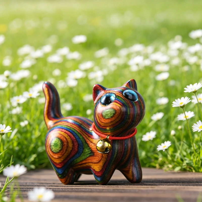 Interior Design Apartment - 1 Painted Wooden Kitten Creative Wooden