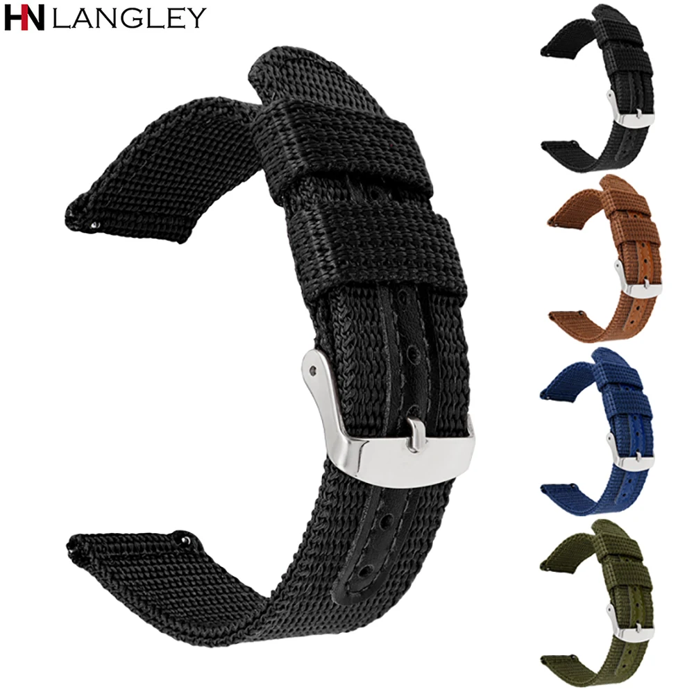 18/20/22/24mm Nylon Watch Strap Canvas Quick Release Band for Huawei Gt2 Military Universal Sport Watch Band for Samsung Gear S3