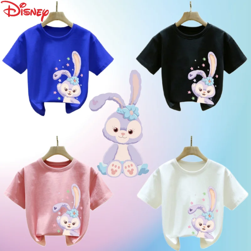 

Cute Disney Series StellaLou Children's Summer New Simple Creative Cartoon Print Short Sleeves Fashionable Soft Short Sleeves