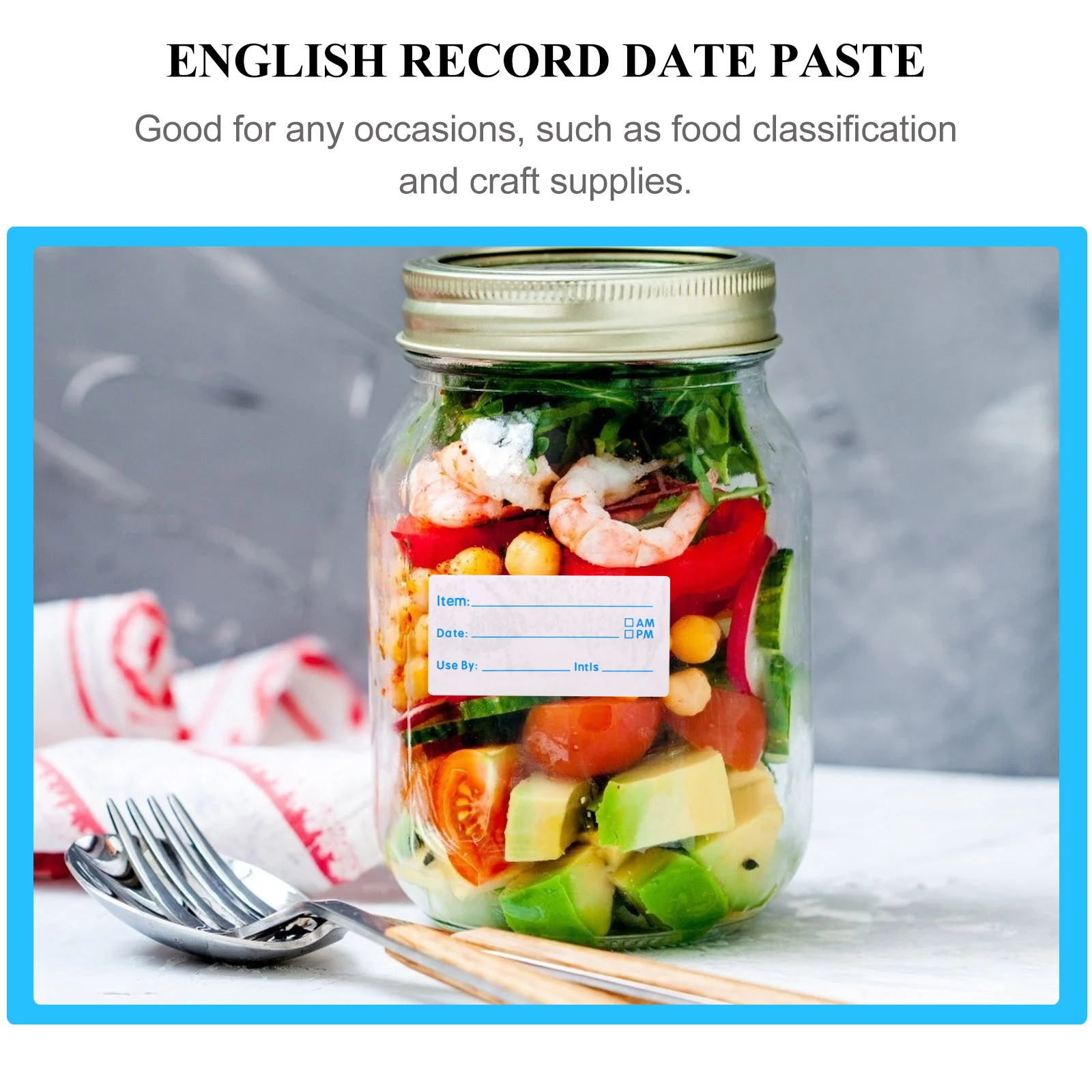 Food Record Label Box Labels Marked Sticker Container Kitchen Date Copper Plate Stickers Small Jar