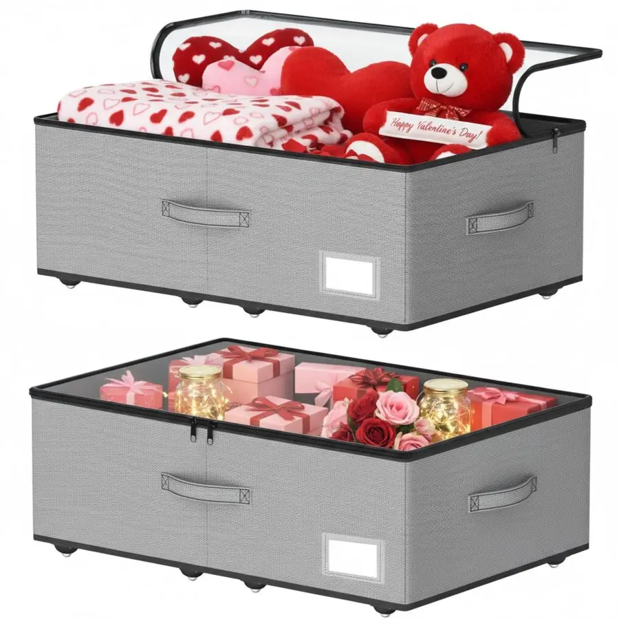 

Контейнеры для хранения под кроватью на колесиках, не требующие сборки, высота 10 дюймов, вместительные, для хранения обуви под кроватью.