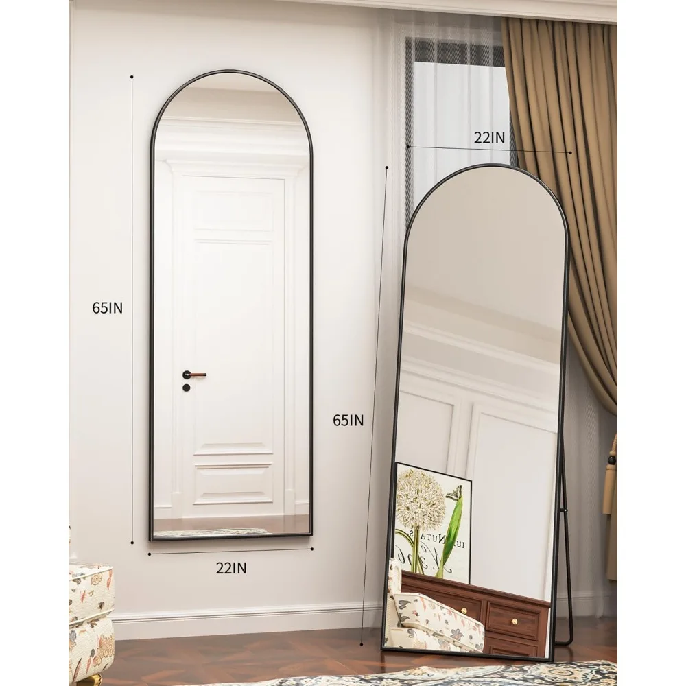 Vrijstaande spiegel over de volledige lengte, 65"x22", vloerstaande spiegel voor slaapkamer, geschikt om op te hangen of vrijstaand gebruik