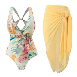 Fashion Printed swimsuit 2024 trend High Waist bikinis sets Women's Swimsuit One Piece Backless Sexy Beach Swimwear for Holidays