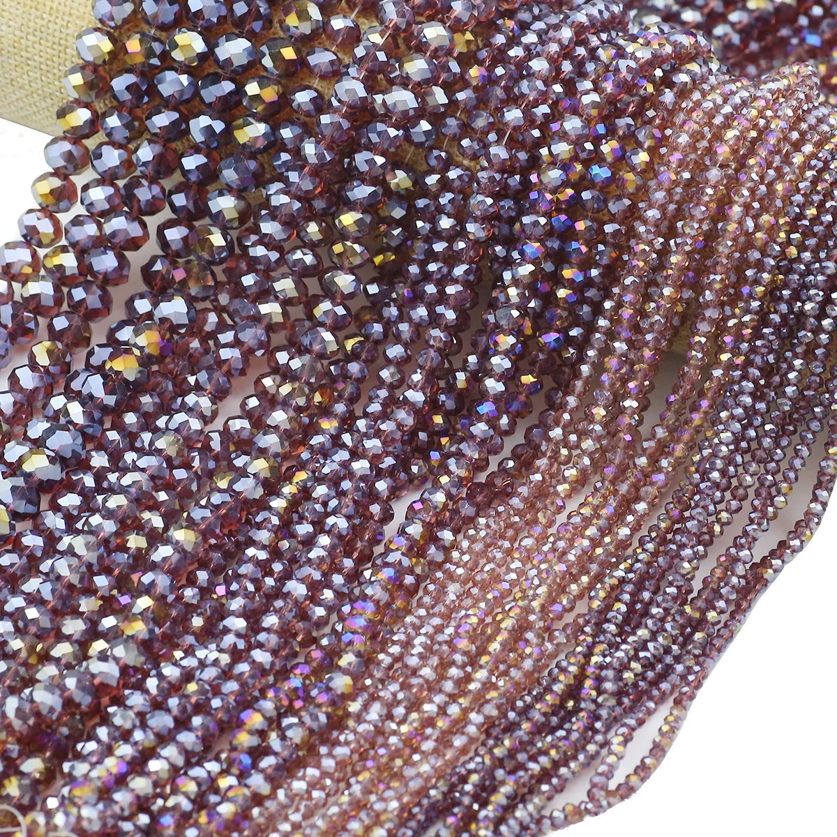 Flat Round Medium Purple Austrian Crystal AB Color Loose Beads For Jewelry DIY Bracelet Earrings Accessories 2/3/4/6/8/10mm