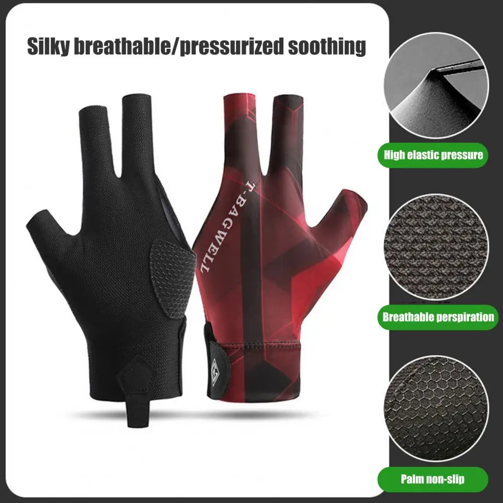 

Billiards Glove Left-hand Billiard Pool Glove with Quick Dry Technology for Sweat Absorption 3 Finger Design Sports for Enhanced