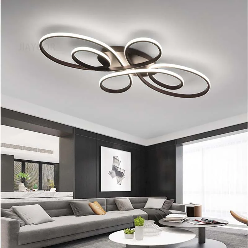 

Modern Led Ceiling Light Nordic Living Room Bedroom Ceiling Lamps White/Black Home Decor Ceiling Chandelier With Remote Control