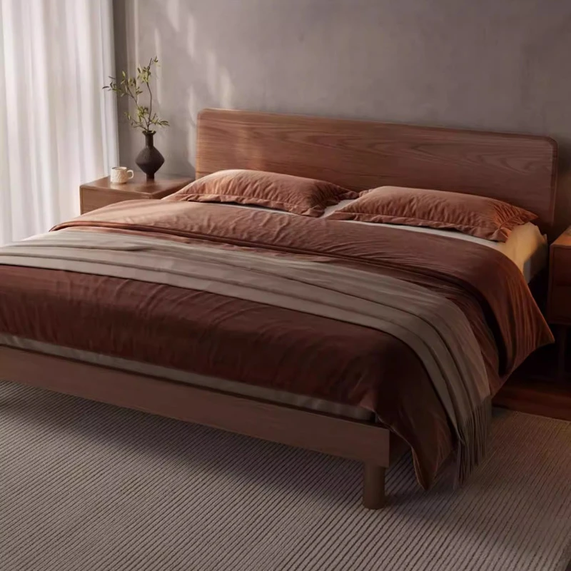 

Bedroom Single Bed Headboards Modern Wooden Queen Safe Luxury Simple Bed Sleeping Double Letto Matrimoniale Unique Furniture