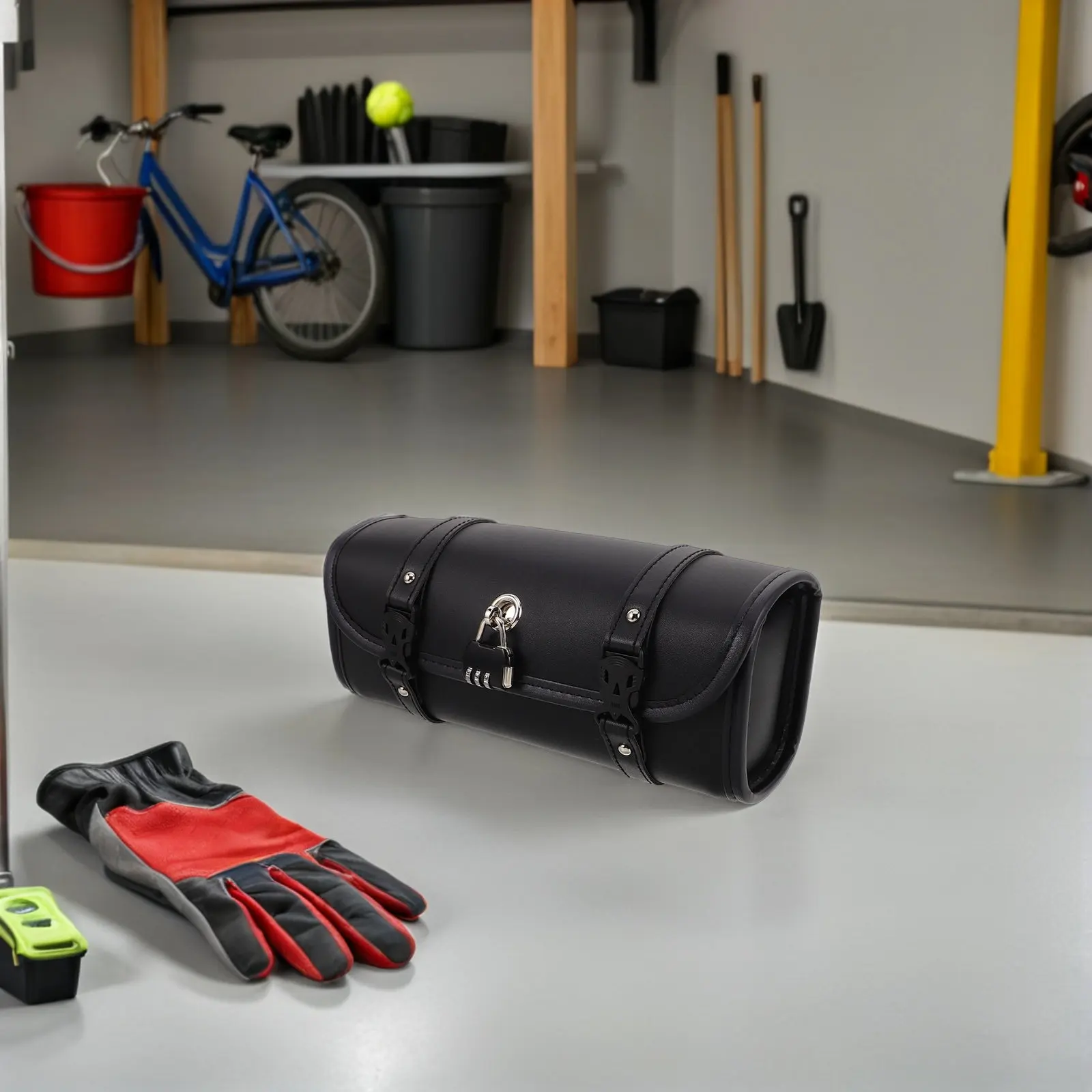 Motorcycle Storage Bag Waterproof Heavy Duty Locking System Quick Install Tail Front Side Handlebar Mount Gear