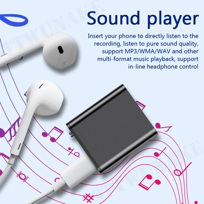 Ultra-Thin Mini Voice Recorder Digtal Record Micro Professional Sound Activated Dictaphone Small Player Recorder Device