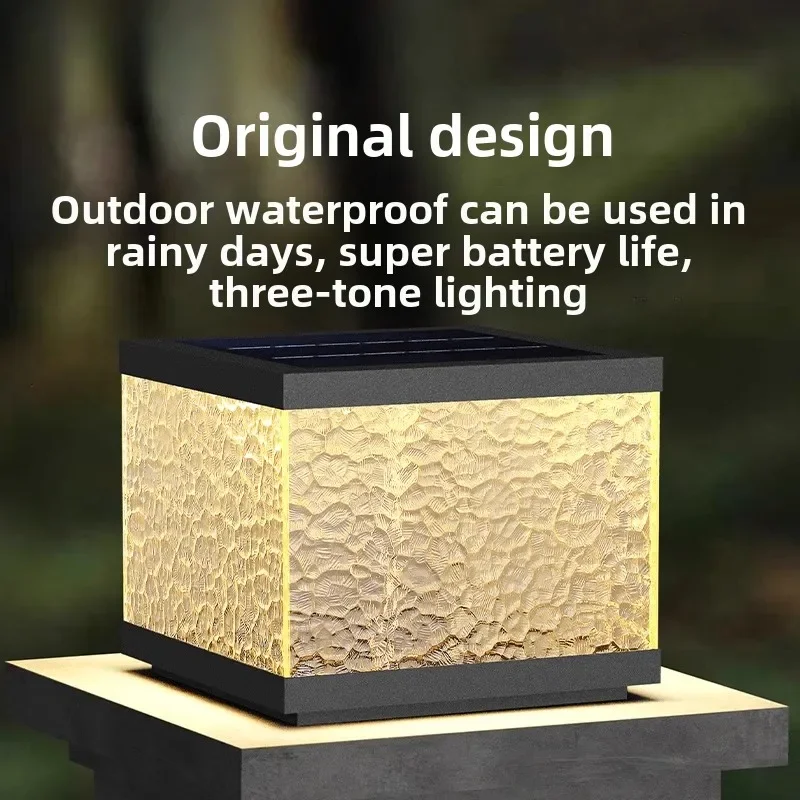 Solar stigma lamp, wall outdoor courtyard villa gate connection model, courtyard gate pillar lamp new type