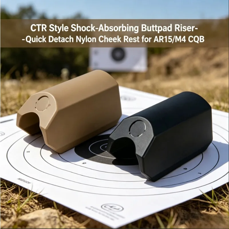 

AR15 M4 CQB Tactical Hunting Parts, CTR Style Buttpad Riser Shock Absorbing Nylon Quick Detach Cheek Rest