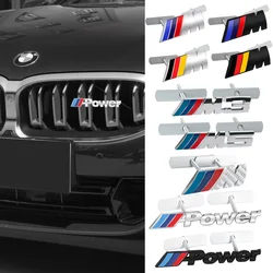 3D M M3 M5 POWER Emblem Car Front Grille Badge Body Trunk Decoration Sticker Accessories For BMW X5 E70 F11 G20 X3 F25 E30 F31