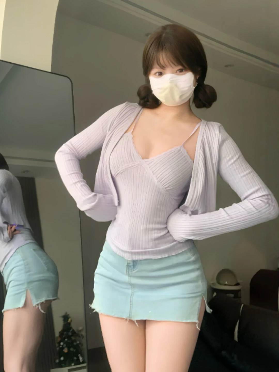 

Unique Knitted V-Neck Cardigan And Tank Top Set Anti-Aging Summer Fashion Two-Piece Ensemble Comfortable Long Sleeve Cotton B...