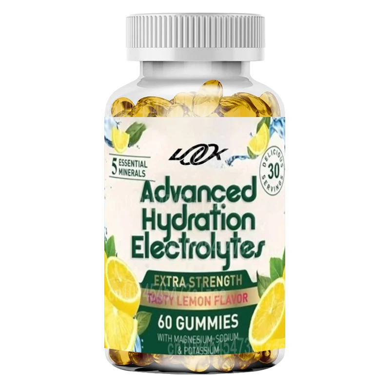 

Hydrated Electrolyte Gummies, Electrolyte Multiplier Containing Minerals, Potassium, and True Salt, Non GMO, 60 Gummies