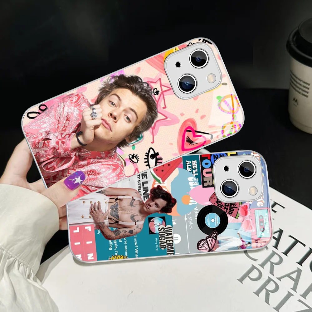 singer H-HaRRy Fashion S-styles Phone Case Tempered Glass For iphone 14 13 12 11 Pro Mini XS MAX 14Plus X XS XR Cover