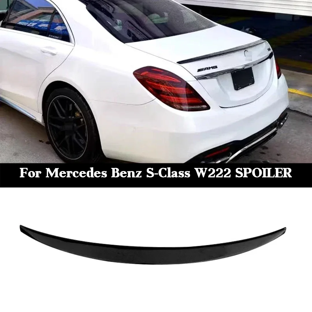

For Mercedes-BenzS-ClassW222 2014-2020Rear Trunk Lid Spoiler,Gloss Black/Carbon Fiber Lip Wing for S350 S400 S450 S500S550S63AMG