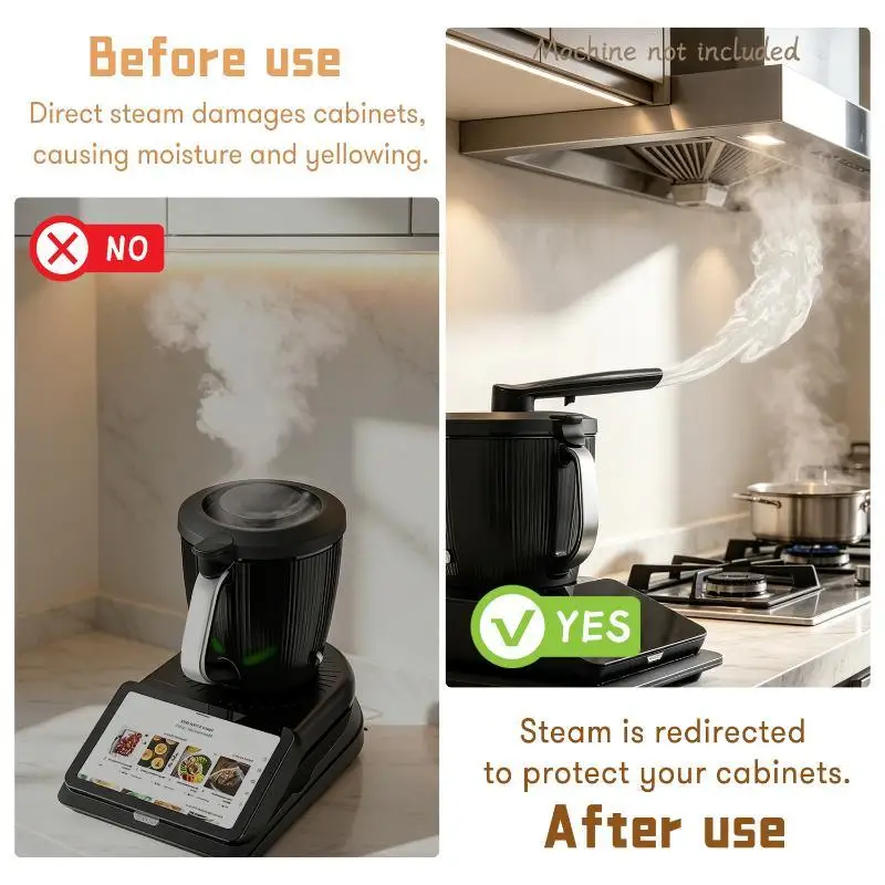 Steam Diverter Compatible With TM7 360° Rotating Cooking Steam Deflector Kitchen Guide Pipe Cabinet Protection Tools