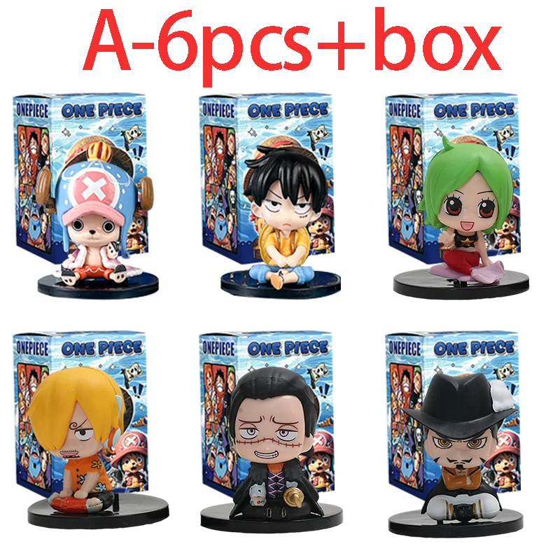 1-12 Stück Blindbox Anime One Piece Figur Luffy Roronoa Zoro 6cm Q-Version Actionfigur Niedliches Spielzeug Schreibtischdekoration Modell Geschenk
