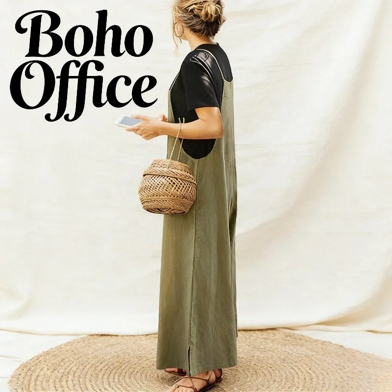 

Женский свободный комбинезон с широкими штанинами, удобные повседневные брюки для ежедневных поездок на работу, путешествий и отдыха