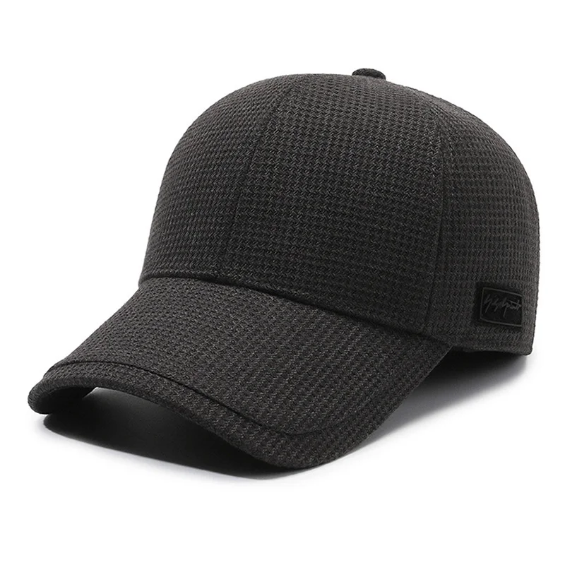 Warm Windproof Fleece-Lined Baseball Cap for Autumn Winter Middle-Aged And Elderly with Ear Protection Thickened Comfortable Hea
