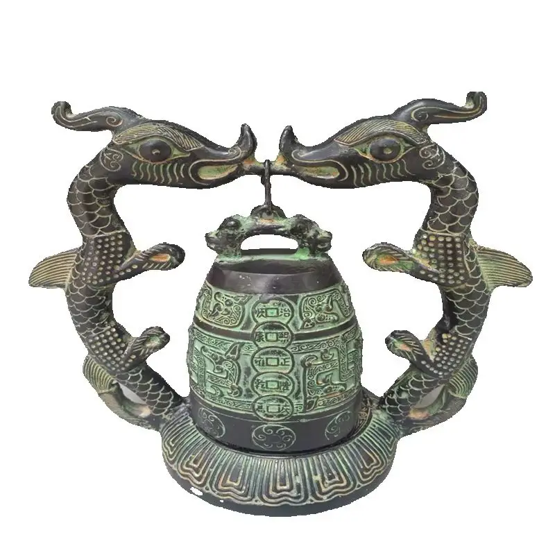 

A bronze chimes,an old imperial Musical Instruments Dragon Bell ,Collectibles from rural