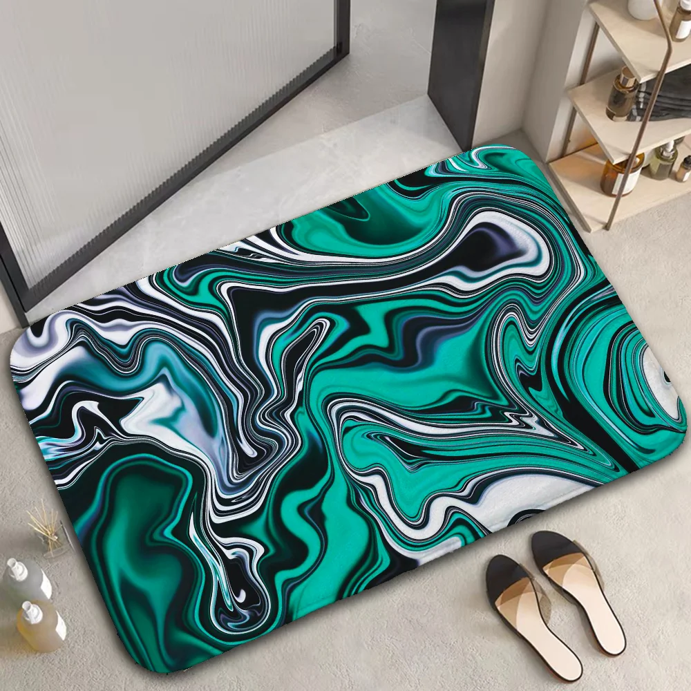 Strata Liquid Rugs Kitchen Floor Mat Carpet for Kitchen Bathroom Foot Mat Prayer Rug Bath Mats Door Non-slip House Entrance Home